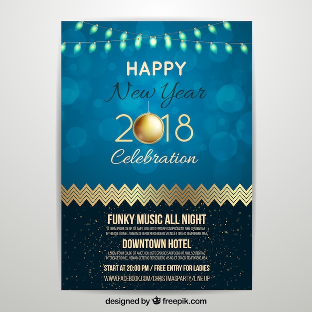 New year party poster 2018