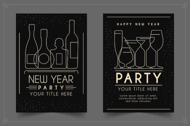 Бесплатное векторное изображение Новый год шаблон плаката в стиле структуры