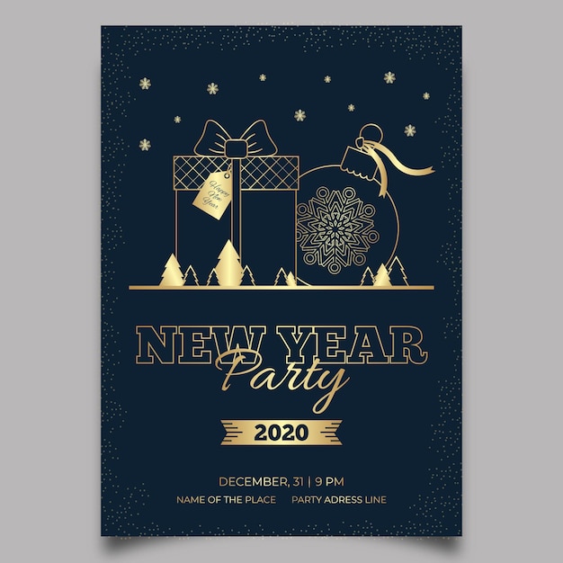 New year party poster template