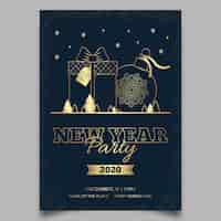 Free vector new year party poster template