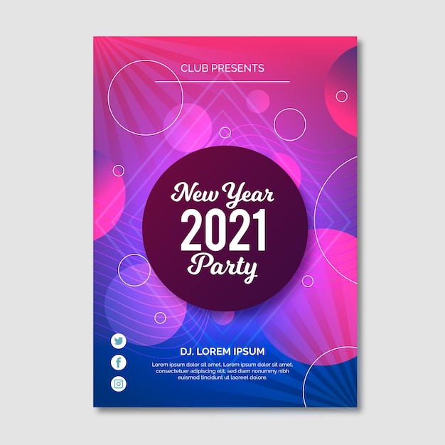 Free vector new year party poster template