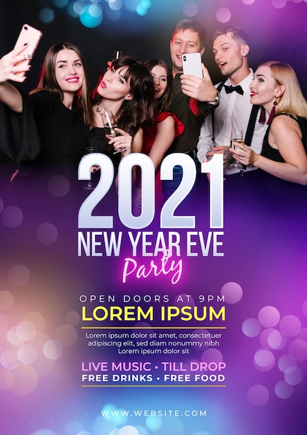 Free vector new year party poster template