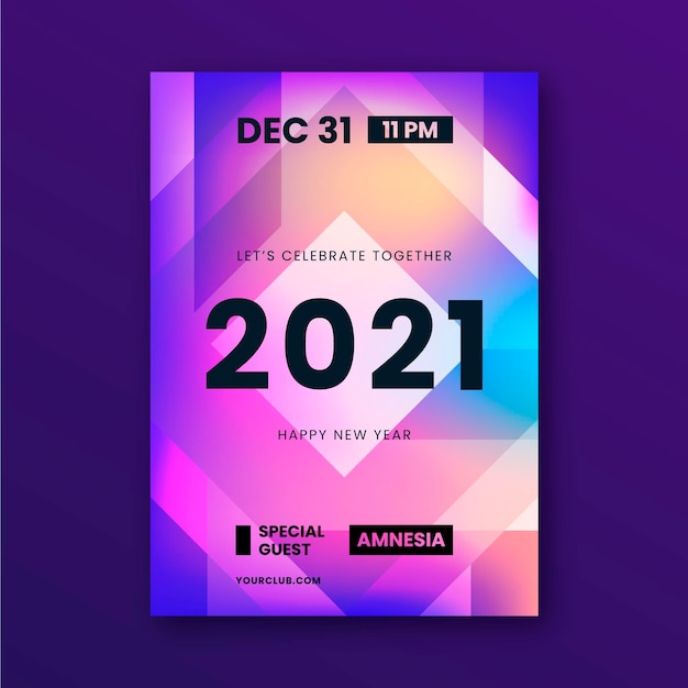 New year party poster template