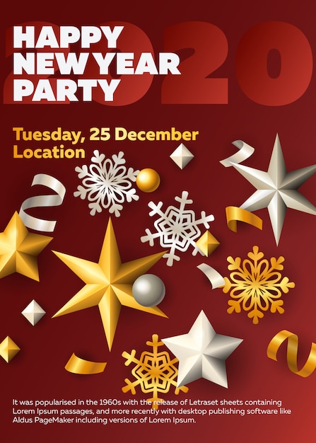 New year party poster template