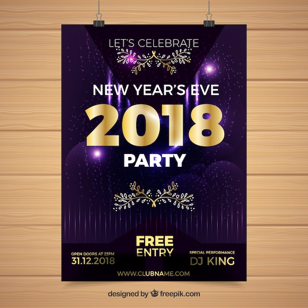 Free vector new year party poster