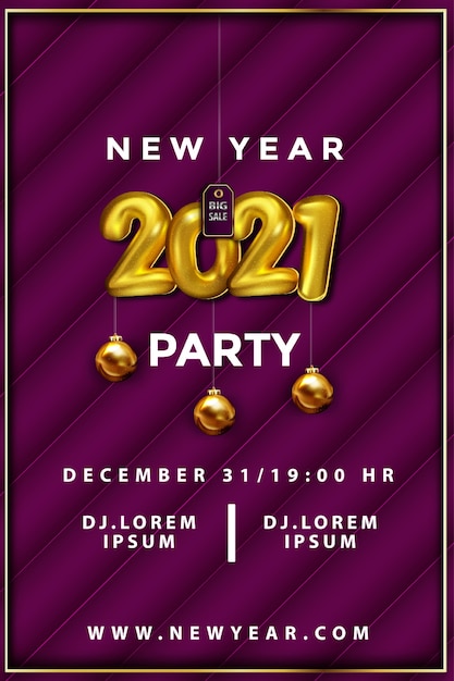 Free vector new year party poster