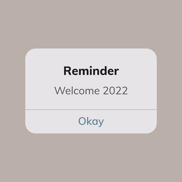 無料ベクター 新年のリマインダーステッカーベクトル、ようこそ2022
