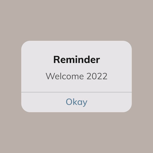 New year reminder sticker vector, welcome 2022