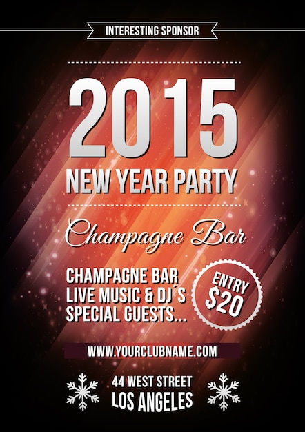 Free vector new year's eve party poster