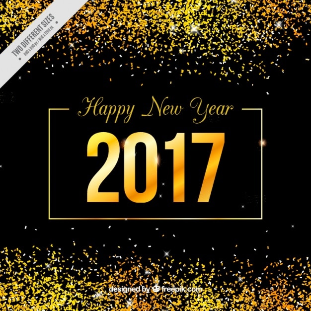 New year's golden background with glitter