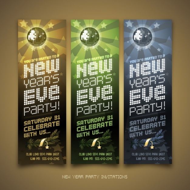 Free vector new year's party flyers collection