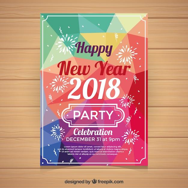 New year's party poster in many different colours