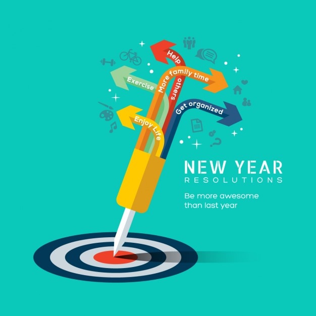 Free Vector new year's resolutions