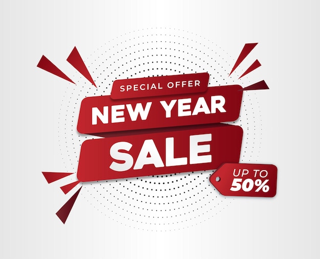 New year sale discount gradient ribbon super sale
