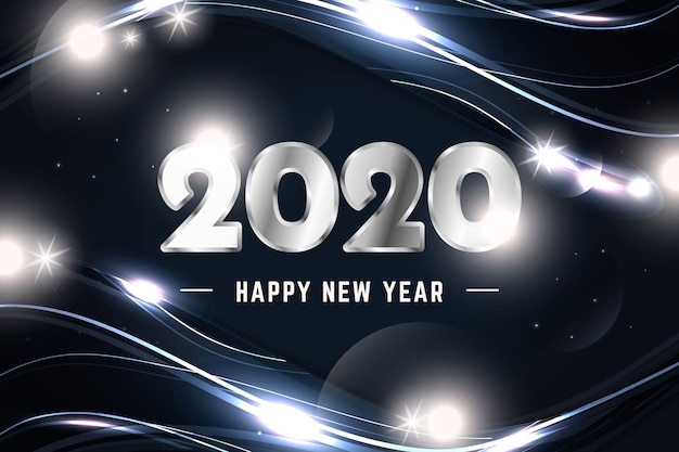 Free vector new year silver background