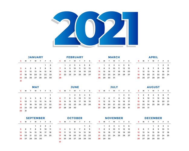  new year simple calendar  template