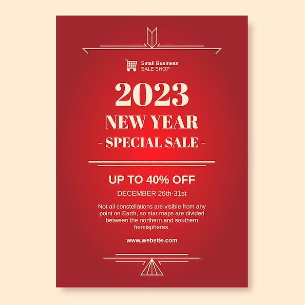 New year special sales flyer template design