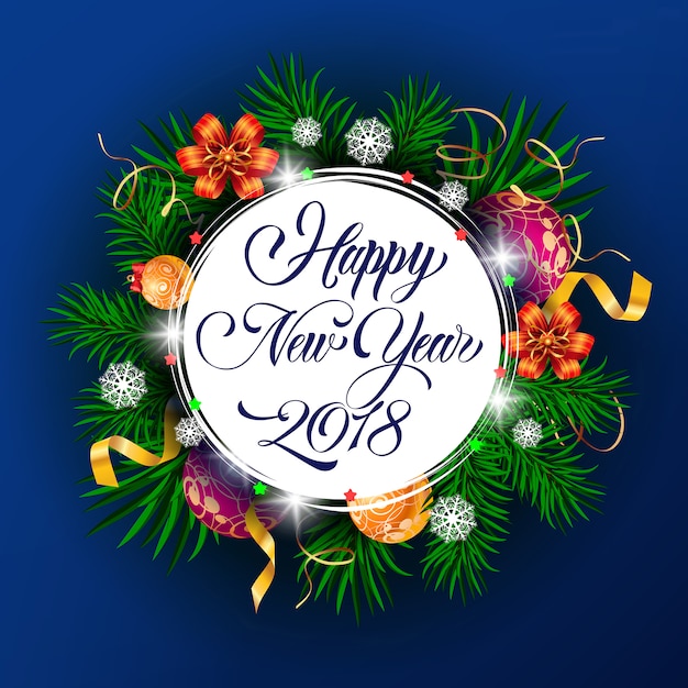 Free vector new year twenty eighteen lettering