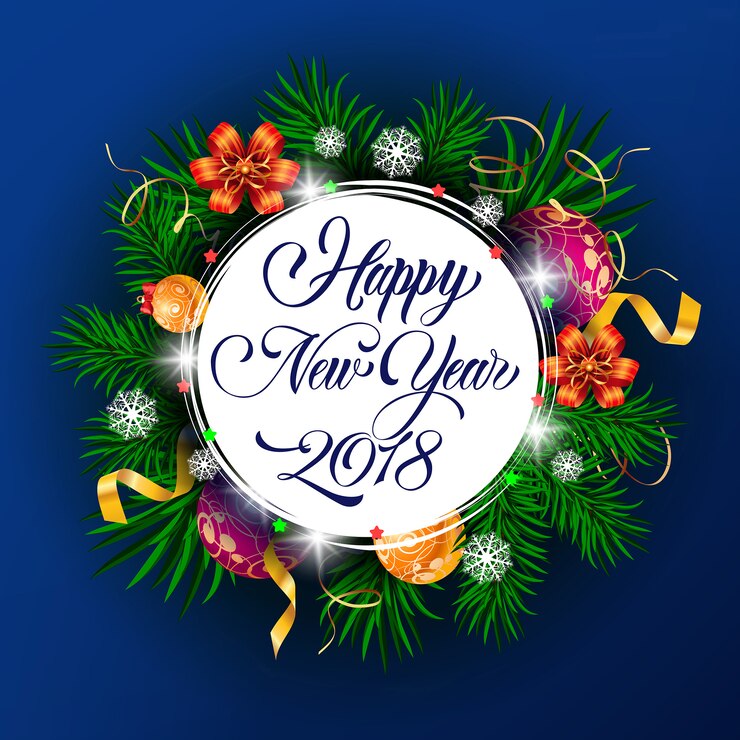 मुफ़्त वेक्टर new year twenty eighteen lettering