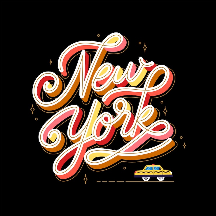 Free Vector new york city lettering background