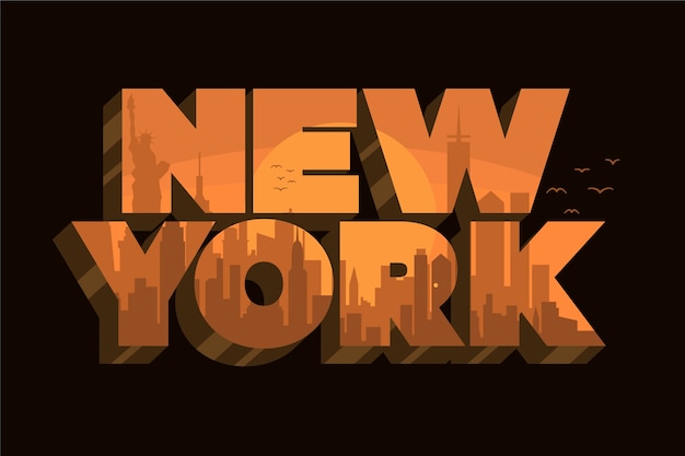 Vettore gratuito new york city lettering