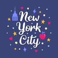 Vettore gratuito new york city lettering