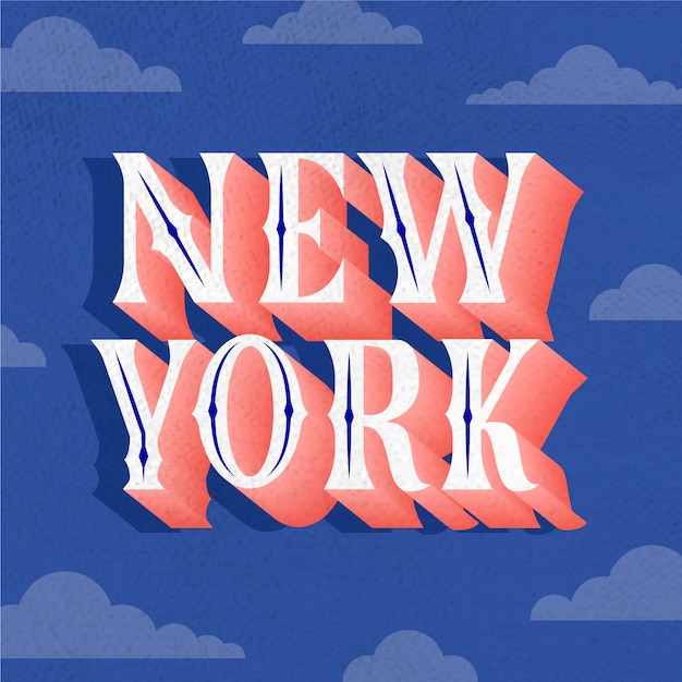 Vettore gratuito new york city lettering