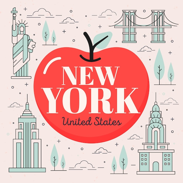 Vettore gratuito new york city lettering