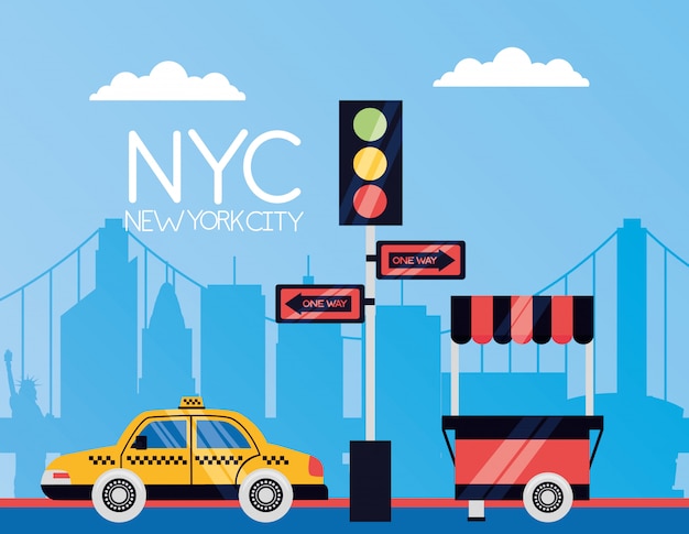 Бесплатное векторное изображение Нью-йорк