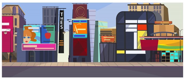 ニューヨークの街並みイラスト 無料のベクター