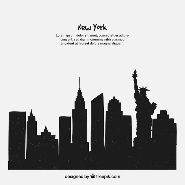 Vettore gratuito concetto di skyline di new york