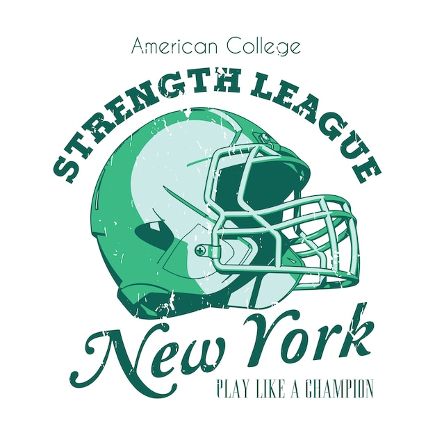Плакат Лиги Силы Нью-Йорка со словами играют как чемпионскую иллюстрацию