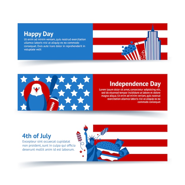 Free vector new york usa banner set