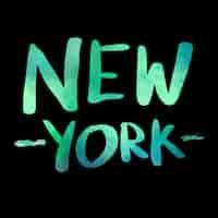 Free vector new york watercolor text