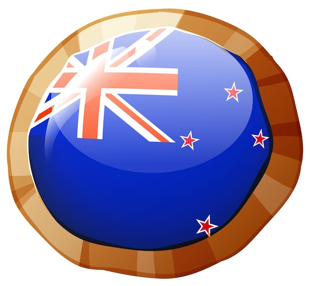 Free vector new zealand flag on round badge