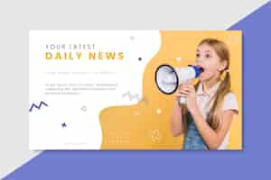 Free vector news banner blog template