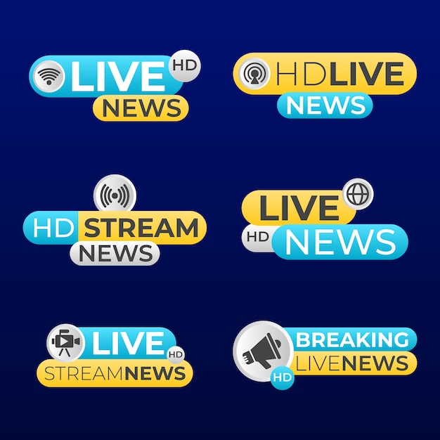 Free vector news banners design live stream