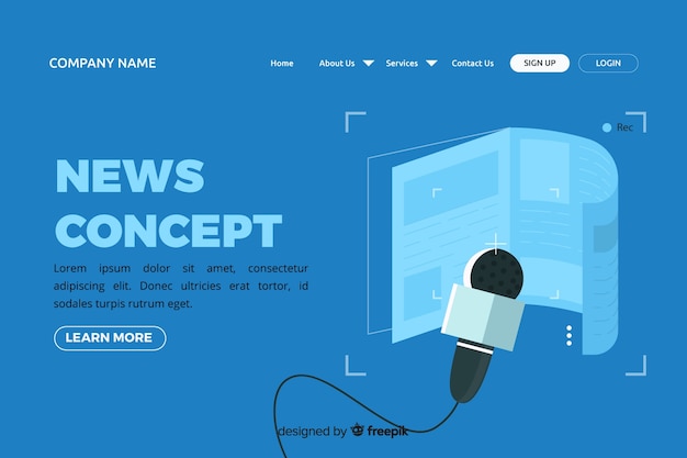 Free vector news concept for landing page