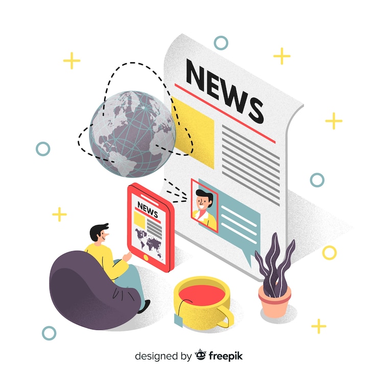 Free Vector news concept for landing page