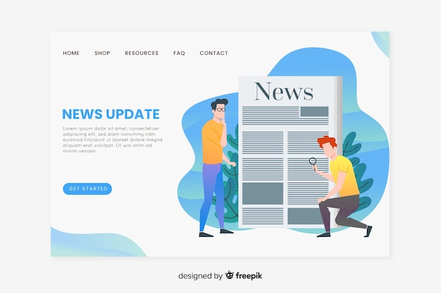 News concept for landing page