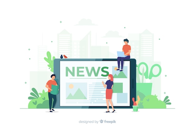 Free vector news concept for landing page