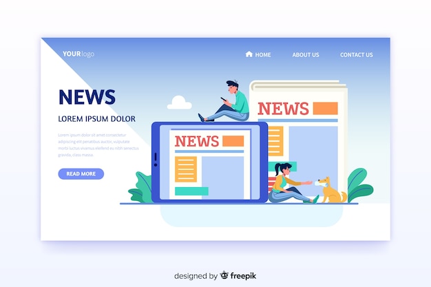 News concept for landing page