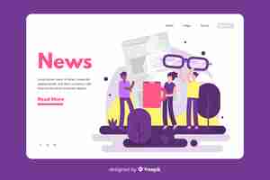 Free vector news concept for landing page