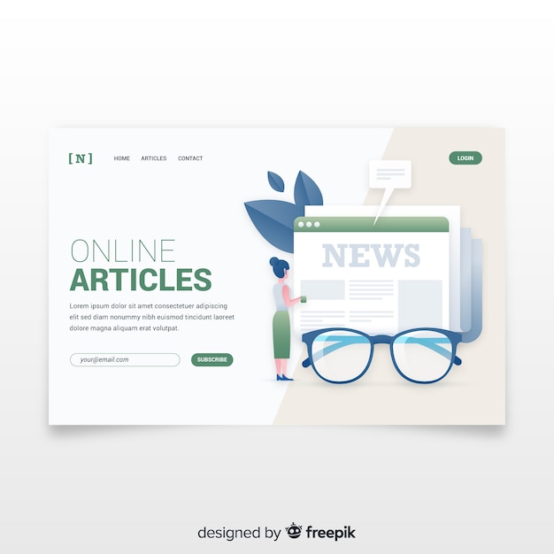 Free vector news concept for landing page