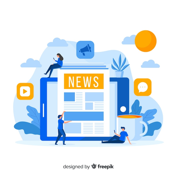 Free Vector news concept for landing page