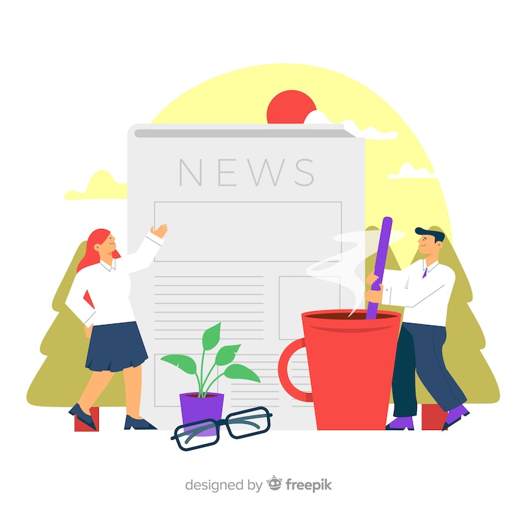免費 Vector 登陸頁的新聞概念