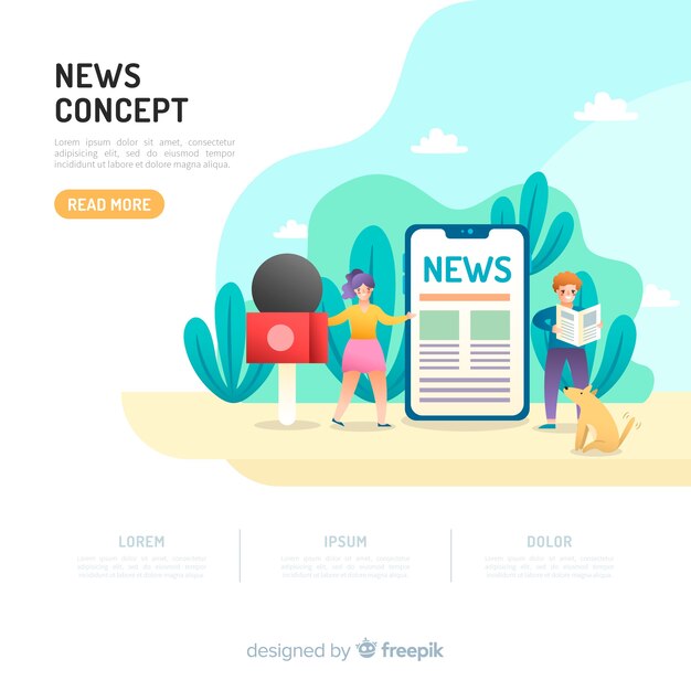 News concept for landing page