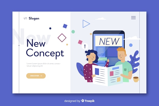 News concept for landing page