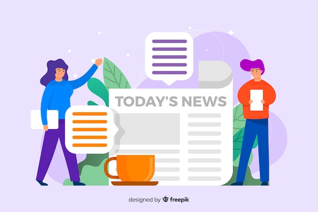 News landing page template flat design