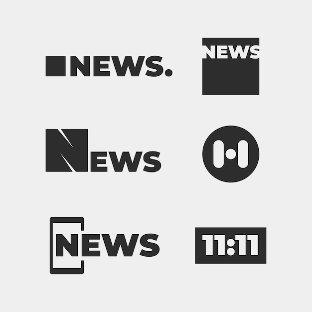 Концепция коллекции логотипов новостей